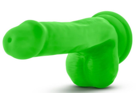 Зеленый фаллоимитатор 6 Inch Silicone Dual Density Cock with Balls - 15,24 см. 