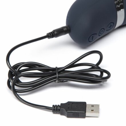 Тёмно-синий вибратор Oh My USB Rechargeable Rabbit Vibrator - 25,4 см. 