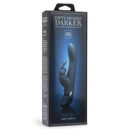 Тёмно-синий вибратор Oh My USB Rechargeable Rabbit Vibrator - 25,4 см. 