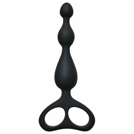 Чёрная анальная цепочка Ultimate Beads - 17 см. 