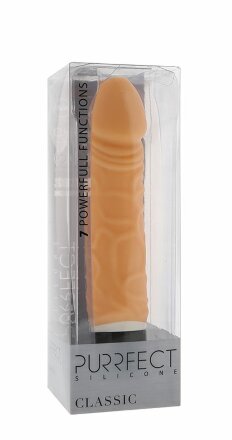 Реалистичный 7-скоростной вибратор PURRFECT SILICONE CLASSIC 6.5INCH FLESH - 16,5 см. 