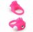 Розовое эрекционное кольцо с щеточкой LIT-UP SILICONE STIMU RING 5 