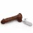 Коричневый вибратор 10 Mode Vibrating 8 inch Carved Dildo - 20 см. 