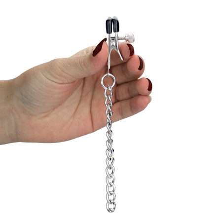 Зажимы на соски и половые губы с розовыми кисточками Nipple Clit Tassel Clamp With Chain 