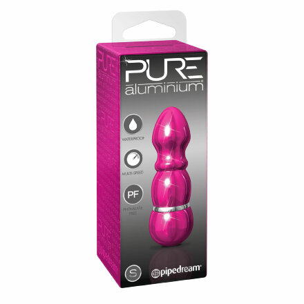 Алюминиевый рельефный вибратор PINK SMALL - 7,5 см. 