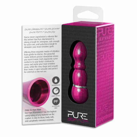 Алюминиевый рельефный вибратор PINK SMALL - 7,5 см. 