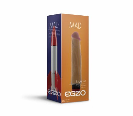Реалистичный мультискоростной вибратор без мошонки Mad Rocket - 21 см. 