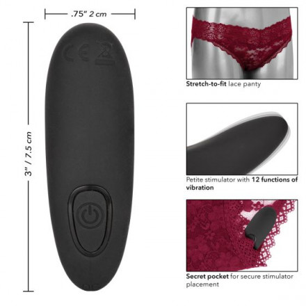Кружевные трусики с клиторальным вибратором Remote Control Panty Set S/M 