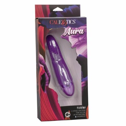 Фиолетовый вибромассажер Aura Tickler с шишечками - 17,25 см. 
