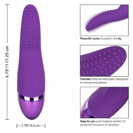Фиолетовый вибромассажер Aura Tickler с шишечками - 17,25 см. 