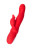 Красный вибратор Redli с двигающейся головкой - 21 см. 