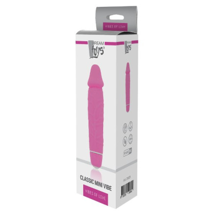 Розовый вибратор-реалистик Classic Mini Vibe - 16 см. 
