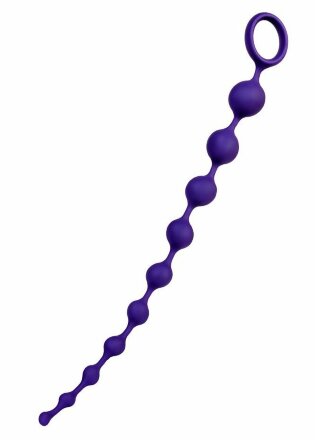 Фиолетовая силиконовая анальная цепочка Grape - 35 см. 