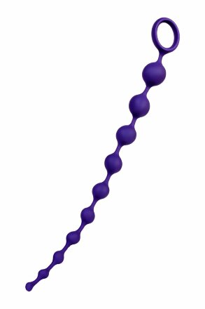 Фиолетовая силиконовая анальная цепочка Grape - 35 см. 