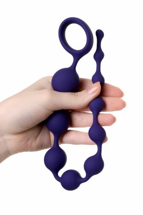 Фиолетовая силиконовая анальная цепочка Grape - 35 см. 