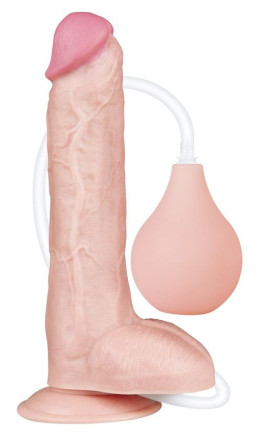 Реалистичный фаллоимитатор с имитацией эякуляции 10 Squirt Extreme Dildo - 25,4 см. 