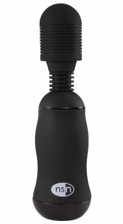 Чёрный вибромассажёр для эрогенных зон BoomBoom Power Wand - 18 см. 