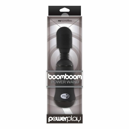 Чёрный вибромассажёр для эрогенных зон BoomBoom Power Wand - 18 см. 