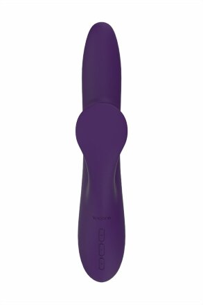 Фиолетовый вибратор с клиторальным стимулятором Nalone Peri - 23,3 см. 