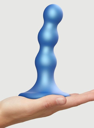 Голубая насадка Strap-On-Me Dildo Plug Balls size S 