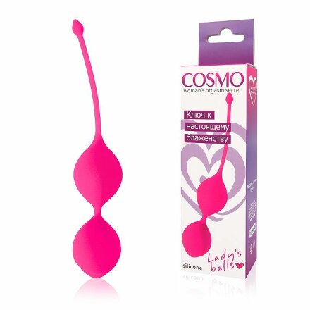 Розовые вагинальные шарики Cosmo с хвостиком 