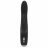 Черный вибратор с клиторальным отростком Greedy Girl Slimline Rabbit Vibrator - 22,8 см. 
