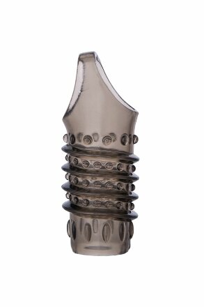 Открытая дымчатая насадка с точками и рёбрами ToyFa XLover - 11,5 см. 