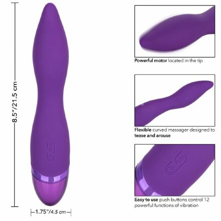 Фиолетовый вибромассажер Aura Wand - 21,5 см. 