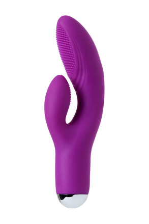 Фиолетовый вибратор с ресничками Anita - 18 см. 