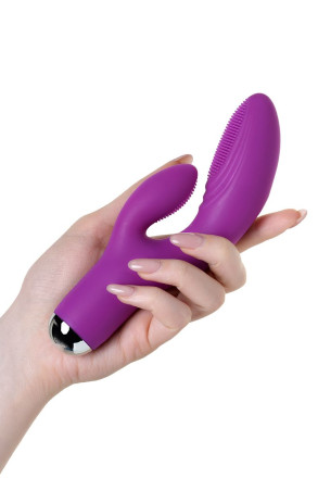 Фиолетовый вибратор с ресничками Anita - 18 см. 