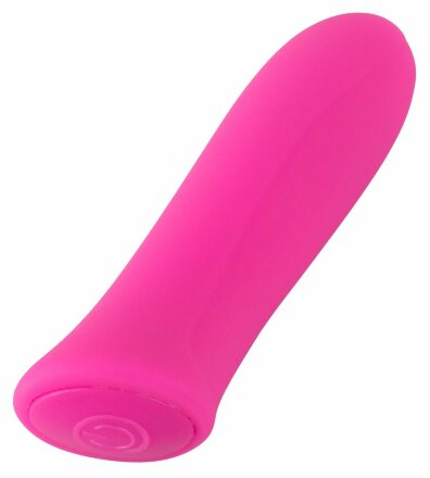 Розовый мини-вибромассажер Rechargeable Power - 8,5 см. 