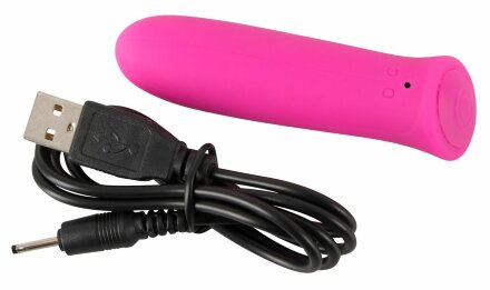 Розовый мини-вибромассажер Rechargeable Power - 8,5 см. 