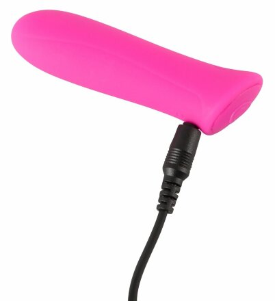 Розовый мини-вибромассажер Rechargeable Power - 8,5 см. 