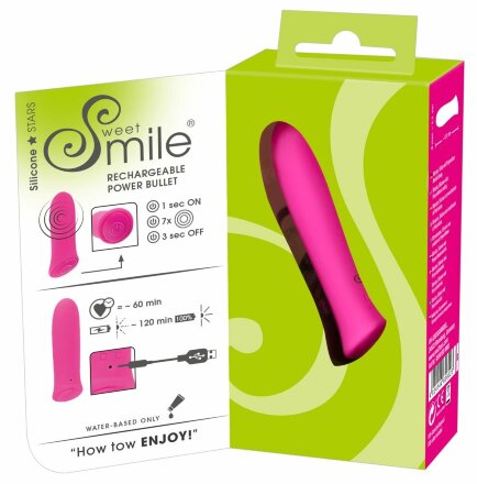 Розовый мини-вибромассажер Rechargeable Power - 8,5 см. 