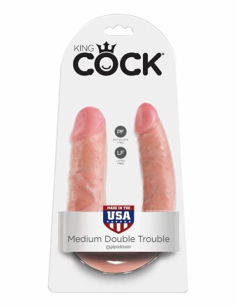 Двусторонний фаллоимитатор U-Shaped Medium Double Trouble - 34,6 см. 