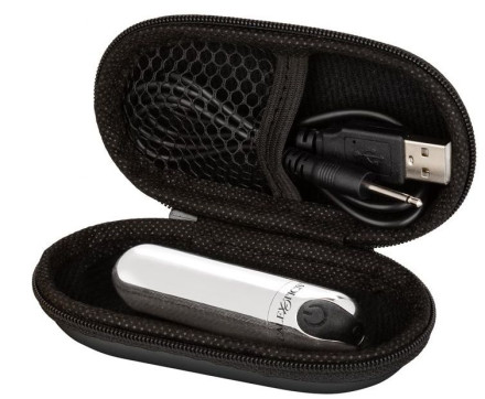 Серебристая перезаряжаемая вибропуля Rechargeable Hideaway Bullet - 7,5 см. 