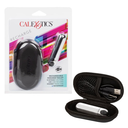 Серебристая перезаряжаемая вибропуля Rechargeable Hideaway Bullet - 7,5 см. 