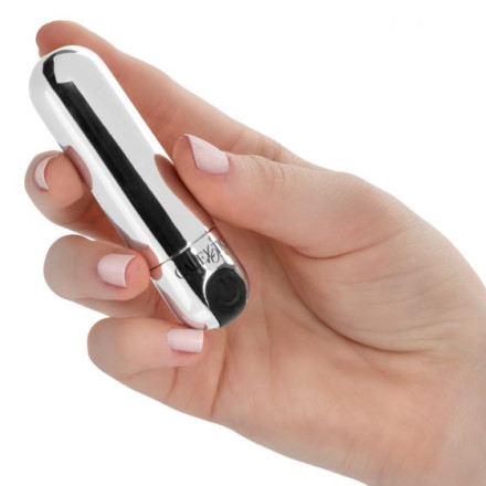 Серебристая перезаряжаемая вибропуля Rechargeable Hideaway Bullet - 7,5 см. 