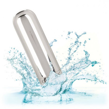 Серебристая перезаряжаемая вибропуля Rechargeable Hideaway Bullet - 7,5 см. 