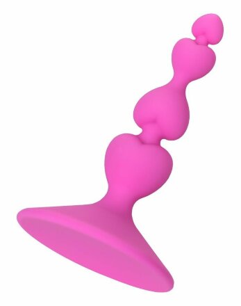 Розовая силиконовая анальная пробка Loverty - 8 см. 