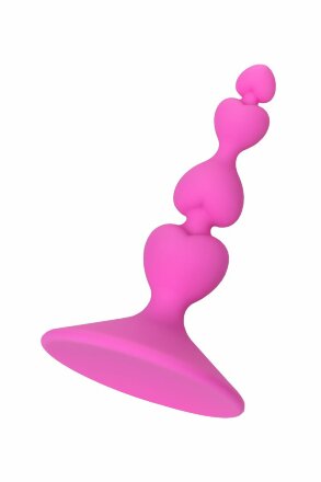 Розовая силиконовая анальная пробка Loverty - 8 см. 