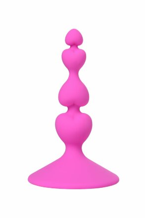 Розовая силиконовая анальная пробка Loverty - 8 см. 