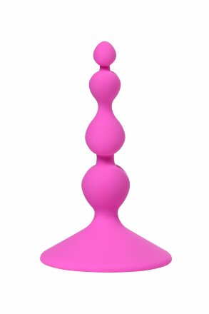 Розовая силиконовая анальная пробка Loverty - 8 см. 