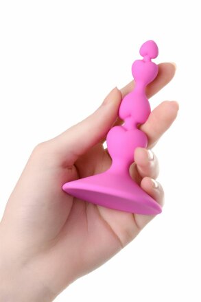 Розовая силиконовая анальная пробка Loverty - 8 см. 