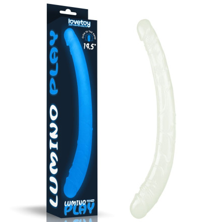 Светящийся в темноте фаллоимитатор 14.5 Lumino Play Double Dildo - 37 см. 