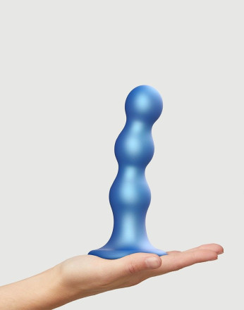 Голубая насадка Strap-On-Me Dildo Plug Balls size L 