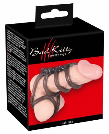 Дымчатая насадка на пенис и мошонку с гребнем Penis Hodenring 