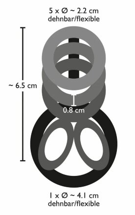 Дымчатая насадка на пенис и мошонку с гребнем Penis Hodenring 