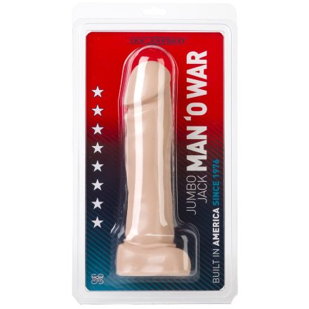 Телесный дилдо Jumbo Jack MAN O&#039; WAR - 25 см. 