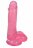 Розовый гелевый фаллоимитатор Slim Stick with Balls - 15,2 см. 